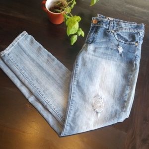 Refuge Light Blue Distressed Skinny Jeans